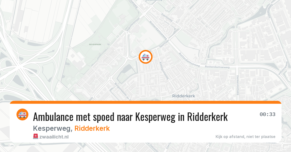 Ambulance met spoed naar Kesperweg in Ridderkerk — 7 aug 2026