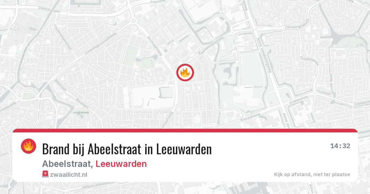 Brand bij Abeelstraat in Leeuwarden — 28 mei 2026