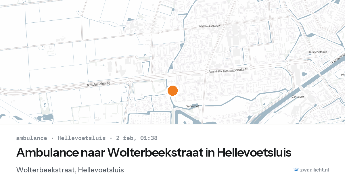 Ambulance naar Wolterbeekstraat in Hellevoetsluis — 2 feb 2026