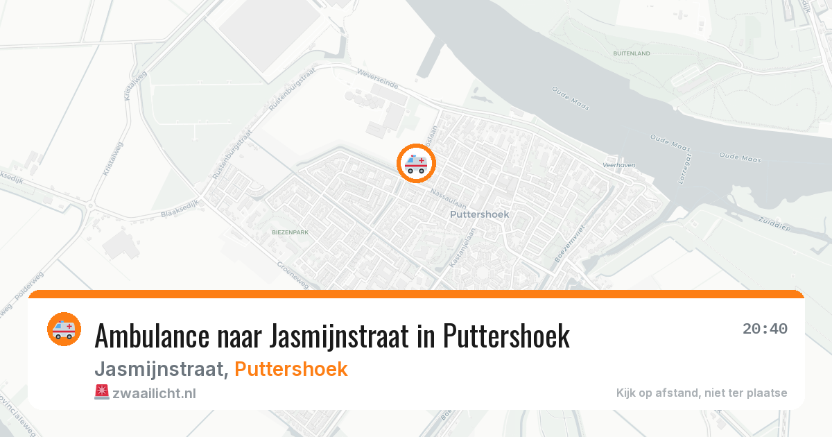 Ambulance naar Jasmijnstraat in Puttershoek — 26 mrt 2026