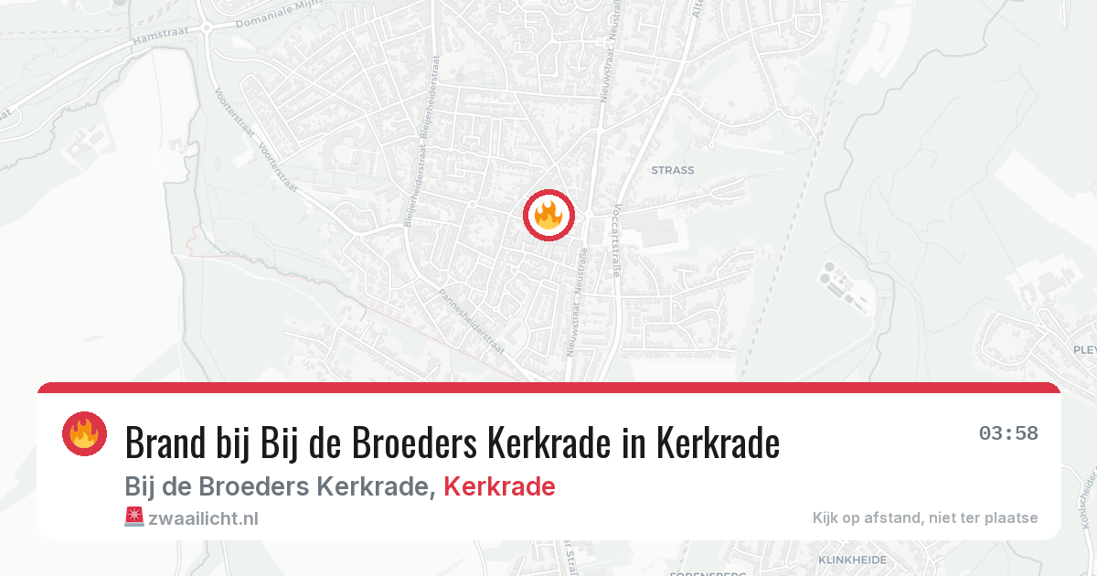 Brand bij Bij de Broeders Kerkrade in Kerkrade — 21 jul 2026