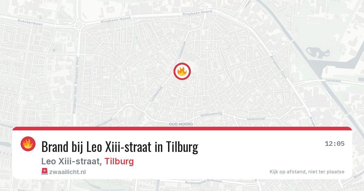 Brand bij Leo Xiii-straat in Tilburg — 13 aug 2026