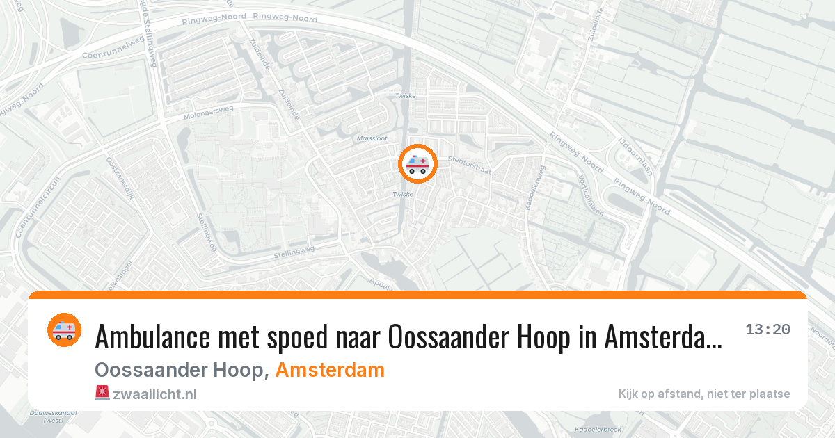 Ambulance met spoed naar Oossaander Hoop in Amsterdam — 20 mei 2026