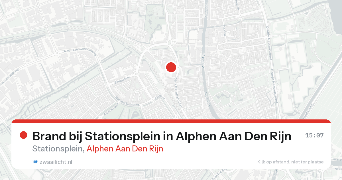 Brand bij Stationsplein in Alphen Aan Den Rijn — 19 aug 2026