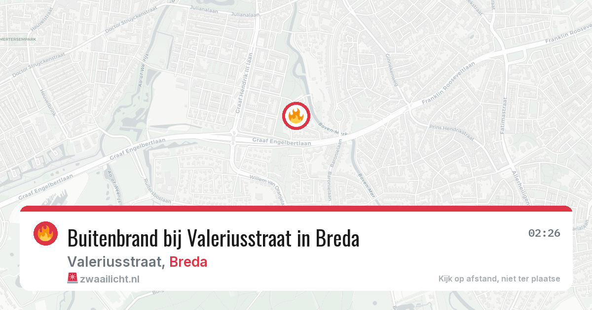 Buitenbrand bij Valeriusstraat in Breda — 6 apr 2026