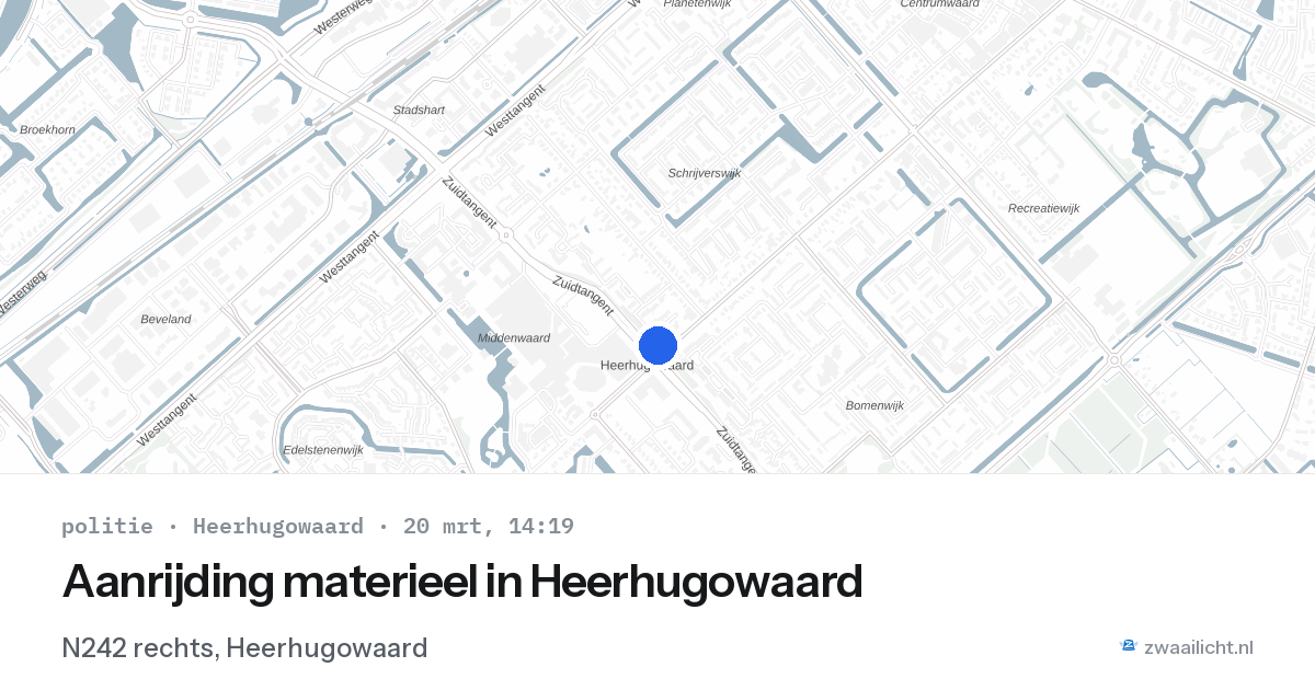 Aanrijding materieel in Heerhugowaard — 20 mrt 2026