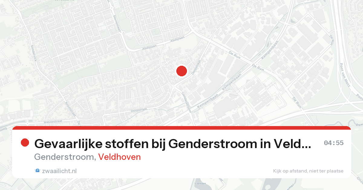 Gevaarlijke stoffen bij Genderstroom in Veldhoven — 26 aug 2026
