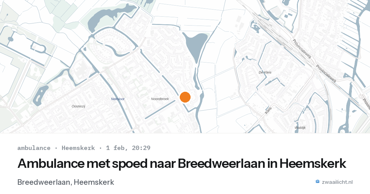 Ambulance met spoed naar Breedweerlaan in Heemskerk — 1 feb 2026