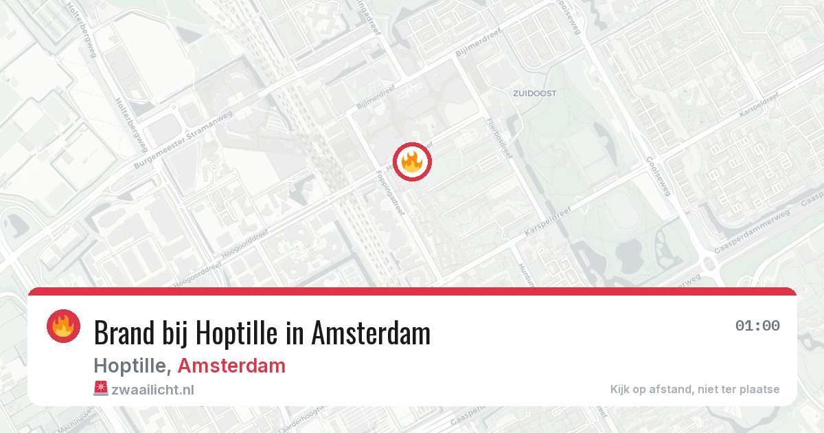 Brand bij Hoptille in Amsterdam — 9 mei 2026