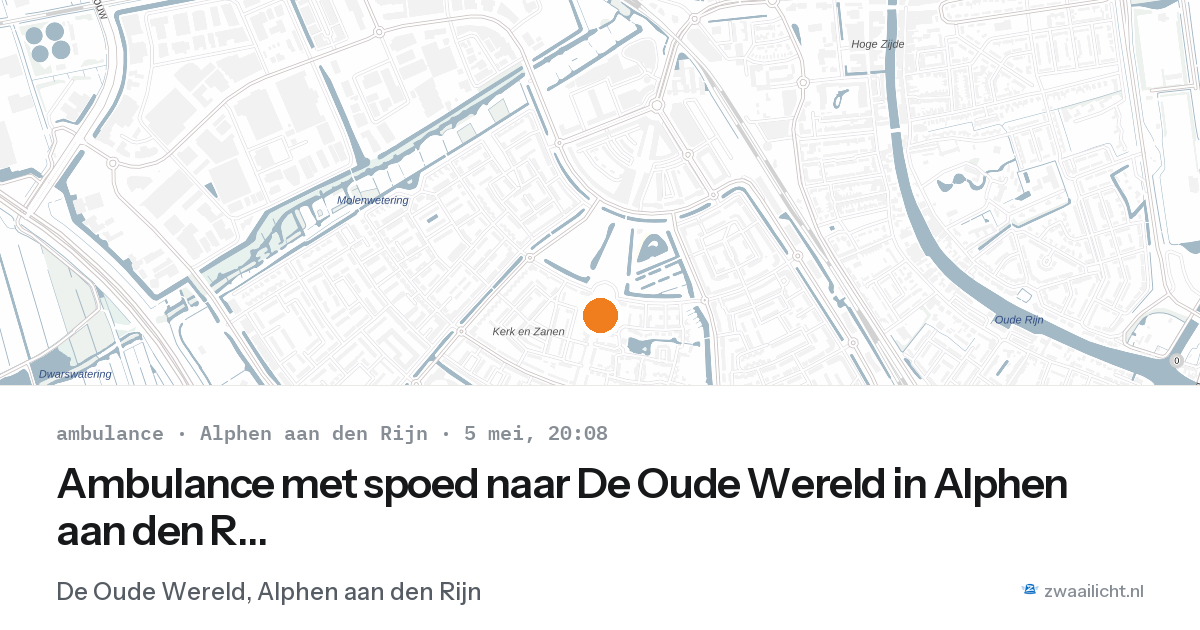 Ambulance met spoed naar De Oude Wereld in Alphen aan den Rijn — 5 mei 2026