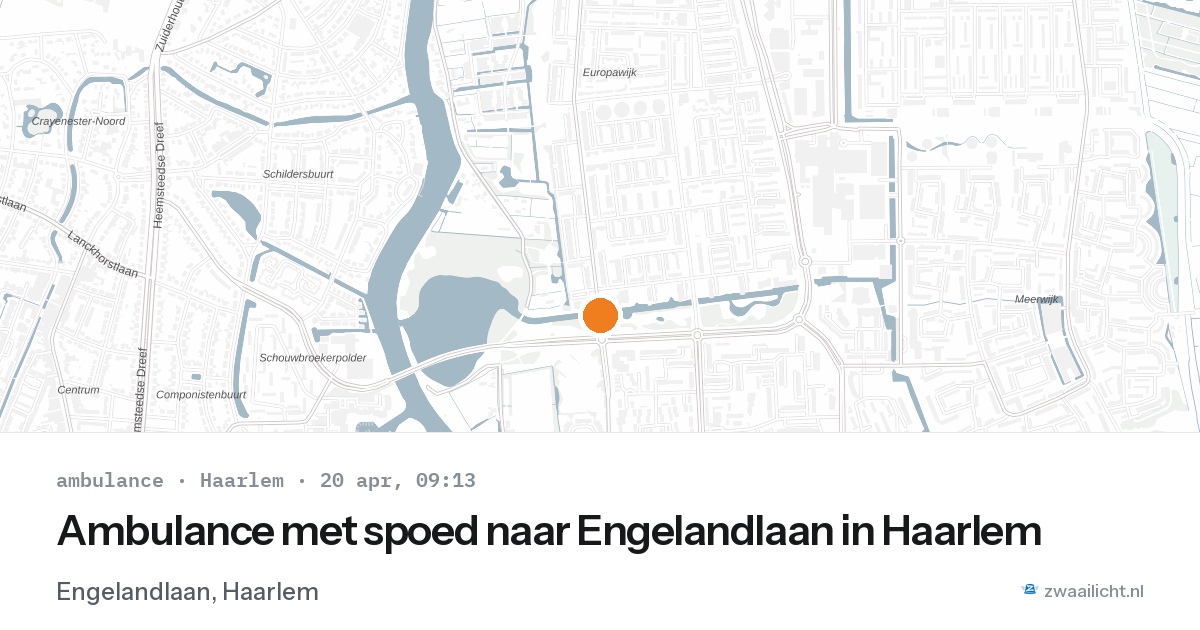 Ambulance met spoed naar Engelandlaan in Haarlem — 20 apr 2026