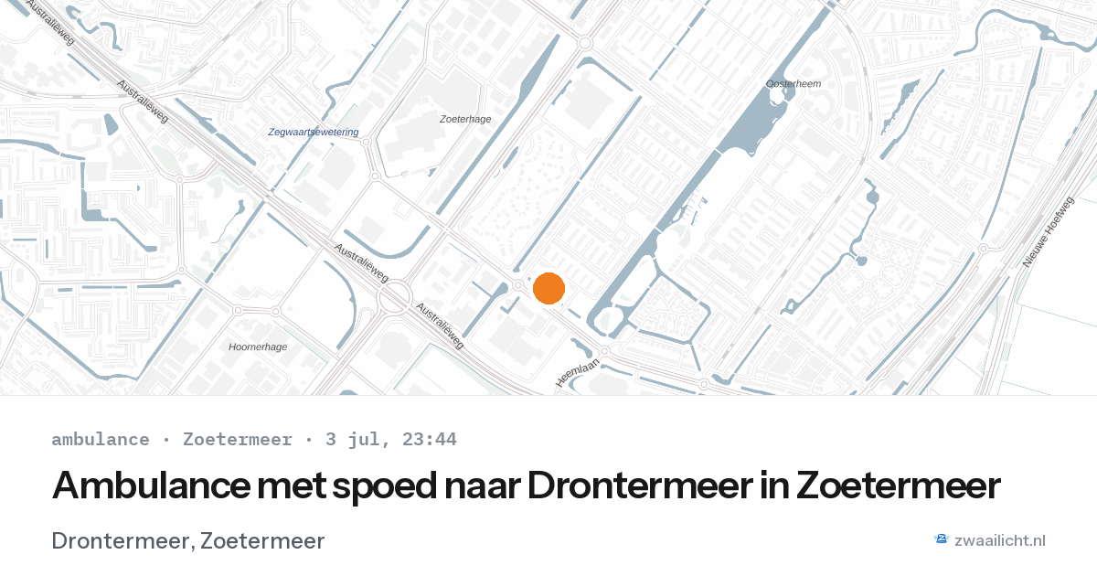 Ambulance met spoed naar Drontermeer in Zoetermeer — 3 jul 2026