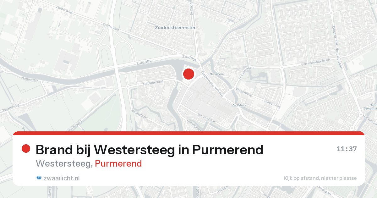 Brand bij Westersteeg in Purmerend — 6 mrt 2026