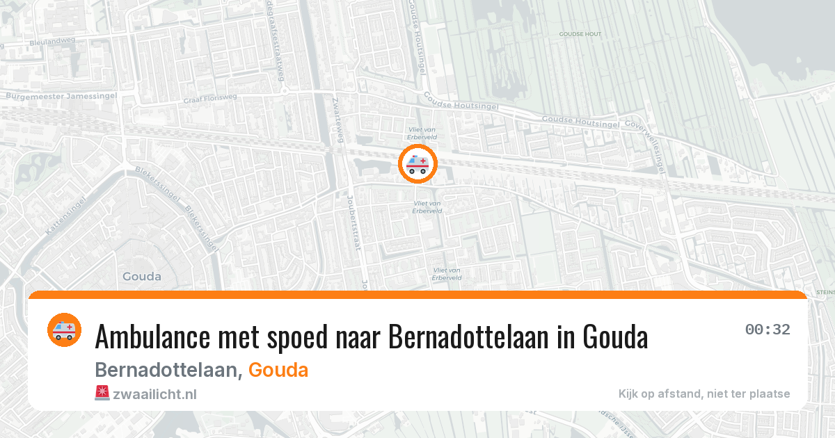 Ambulance met spoed naar Bernadottelaan in Gouda — 29 jan 2026