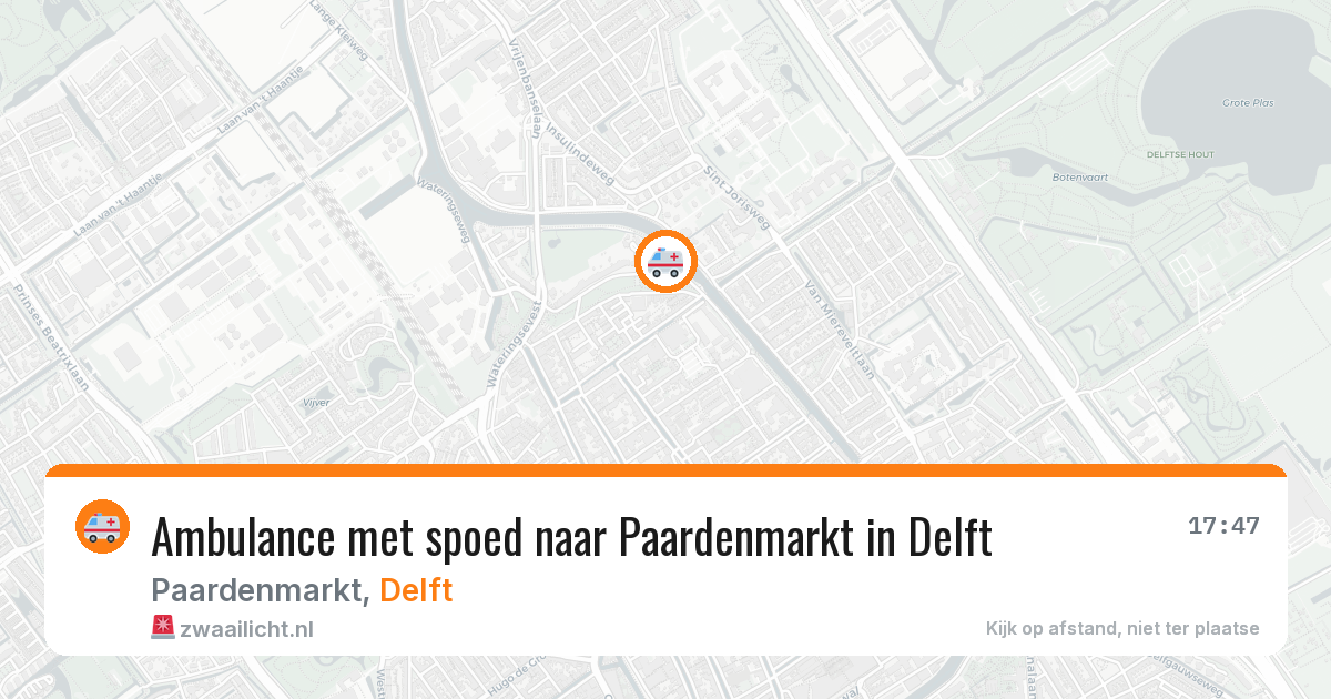 Ambulance met spoed naar Paardenmarkt in Delft — 7 apr 2026
