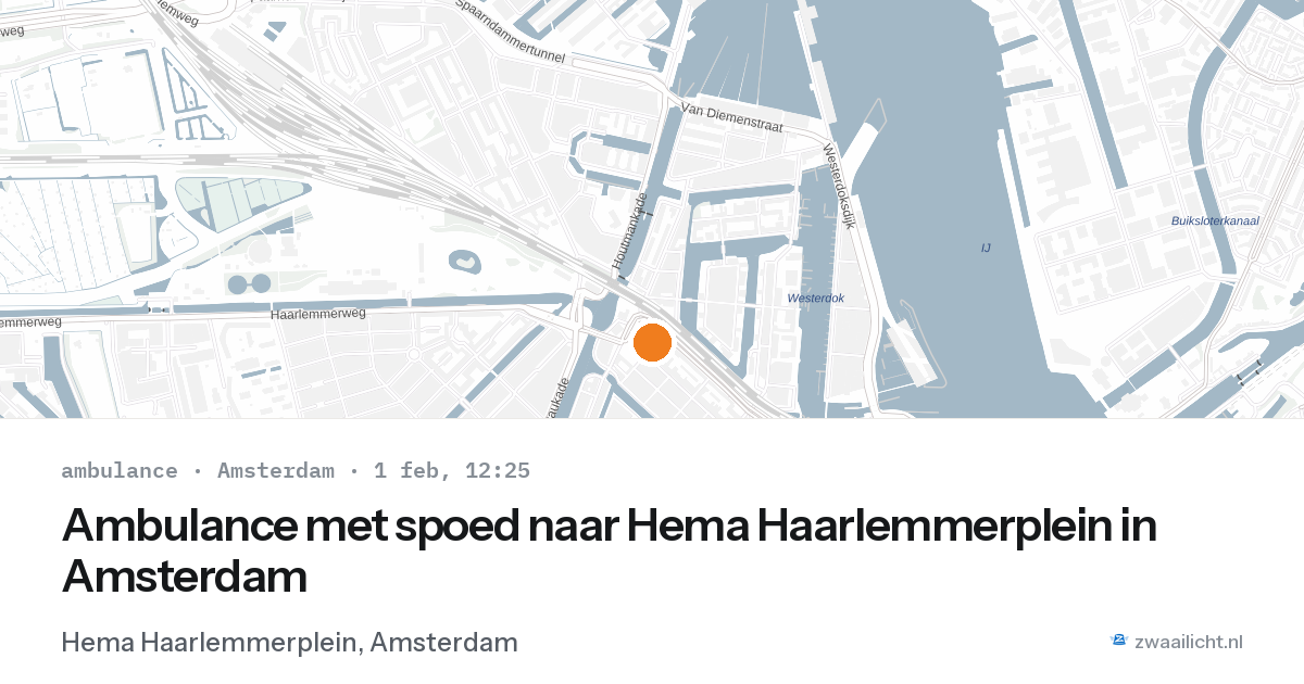 Ambulance met spoed naar Hema Haarlemmerplein in Amsterdam — 1 feb 2026
