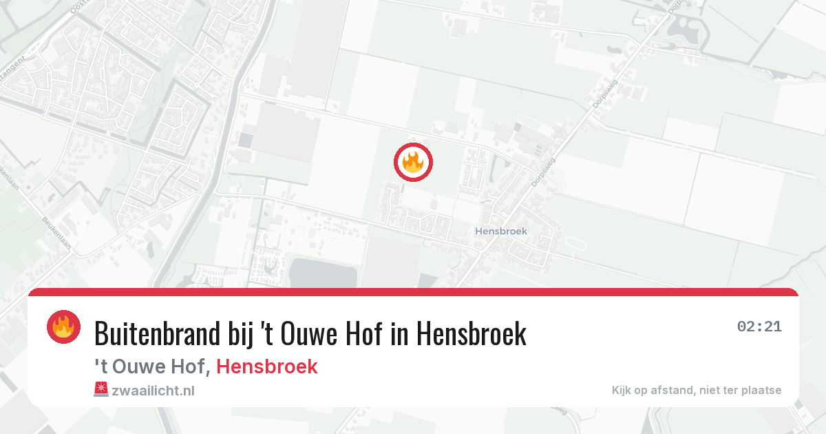 Buitenbrand bij 't Ouwe Hof in Hensbroek — 6 mei 2026