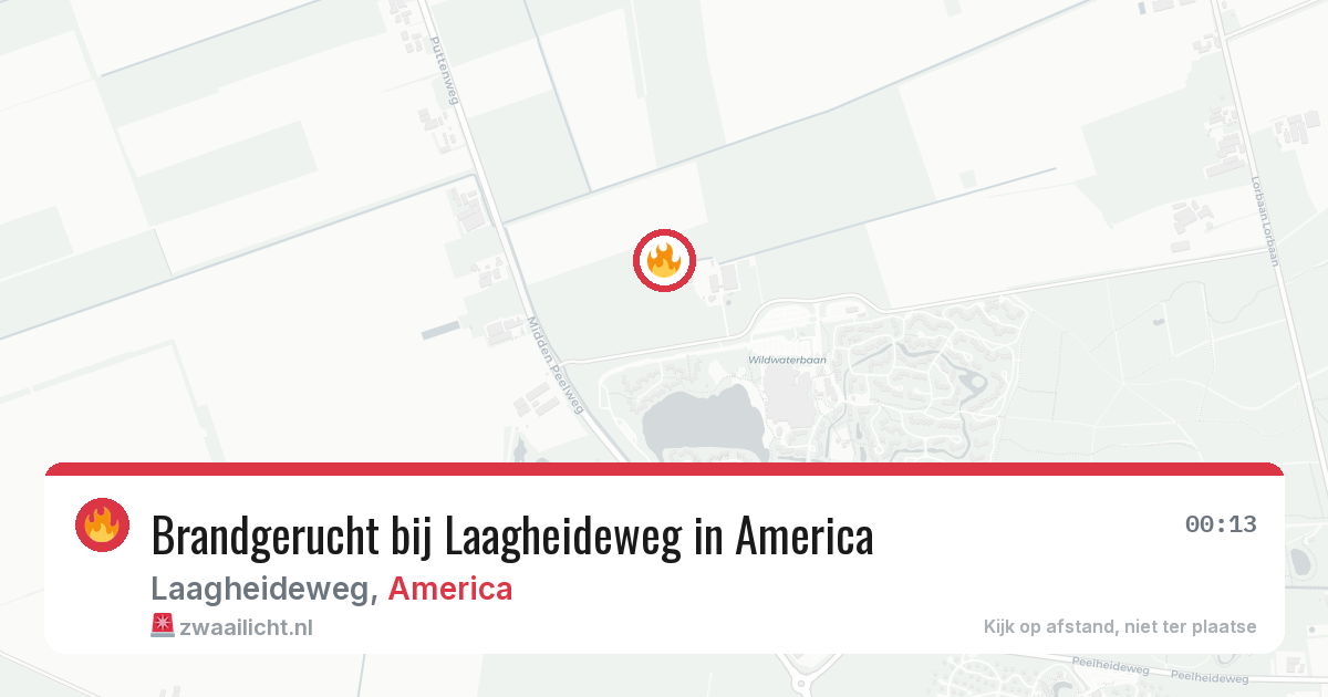 Brandgerucht bij Laagheideweg in America — 1 jun 2026