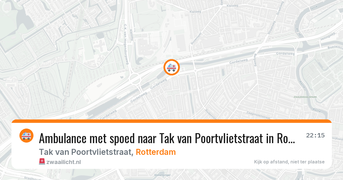 Ambulance met spoed naar Tak van Poortvlietstraat in Rotterdam — 21 mei 2026