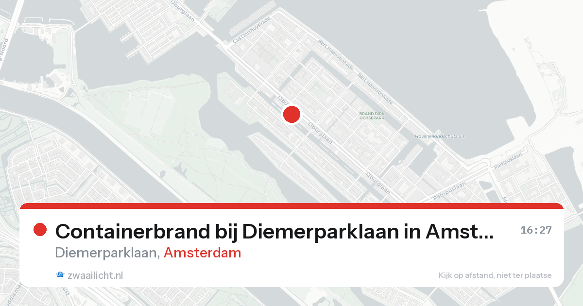 Containerbrand bij Diemerparklaan in Amsterdam — 13 jun 2026