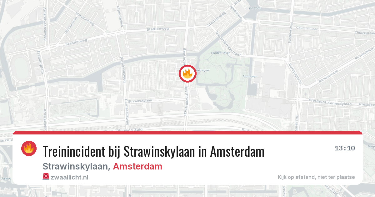 Treinincident bij Strawinskylaan in Amsterdam — 19 jun 2026