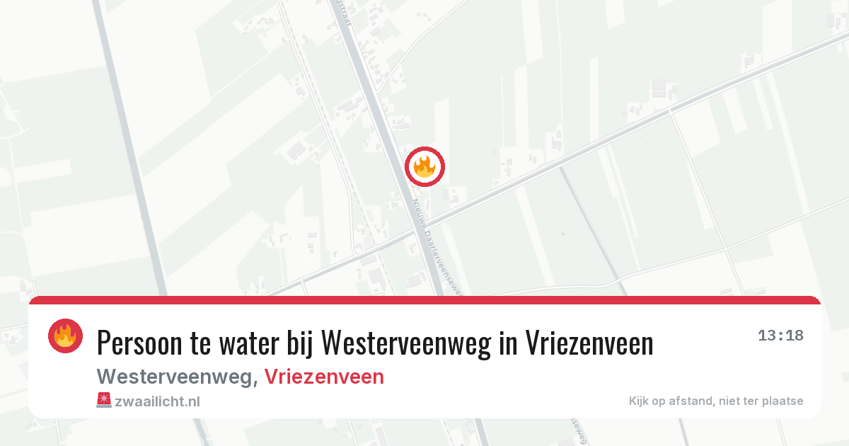Persoon te water bij Westerveenweg in Vriezenveen — 19 feb 2026