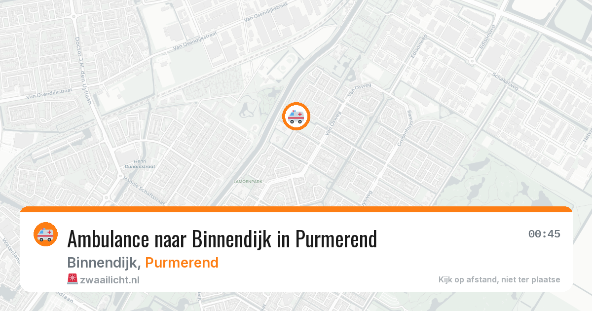 Ambulance naar Binnendijk in Purmerend — 20 apr 2026