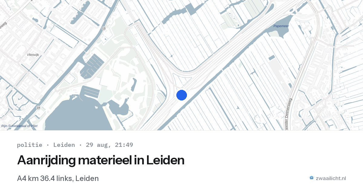 Aanrijding materieel in Leiden — 29 aug 2026