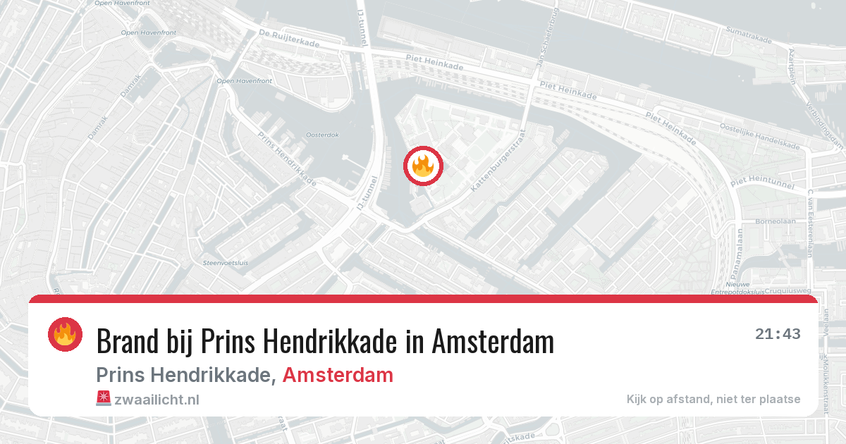 Brand bij Prins Hendrikkade in Amsterdam — 1 aug 2026
