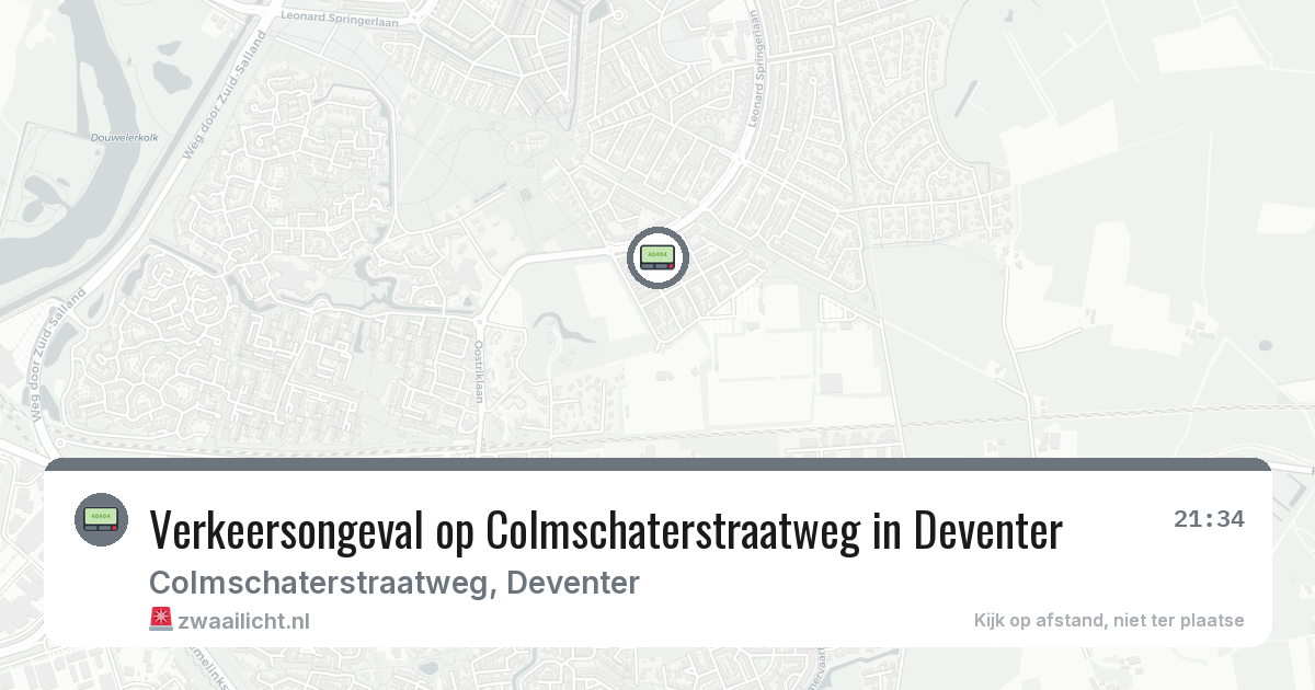 Verkeersongeval op Colmschaterstraatweg in Deventer — 25 jul 2026