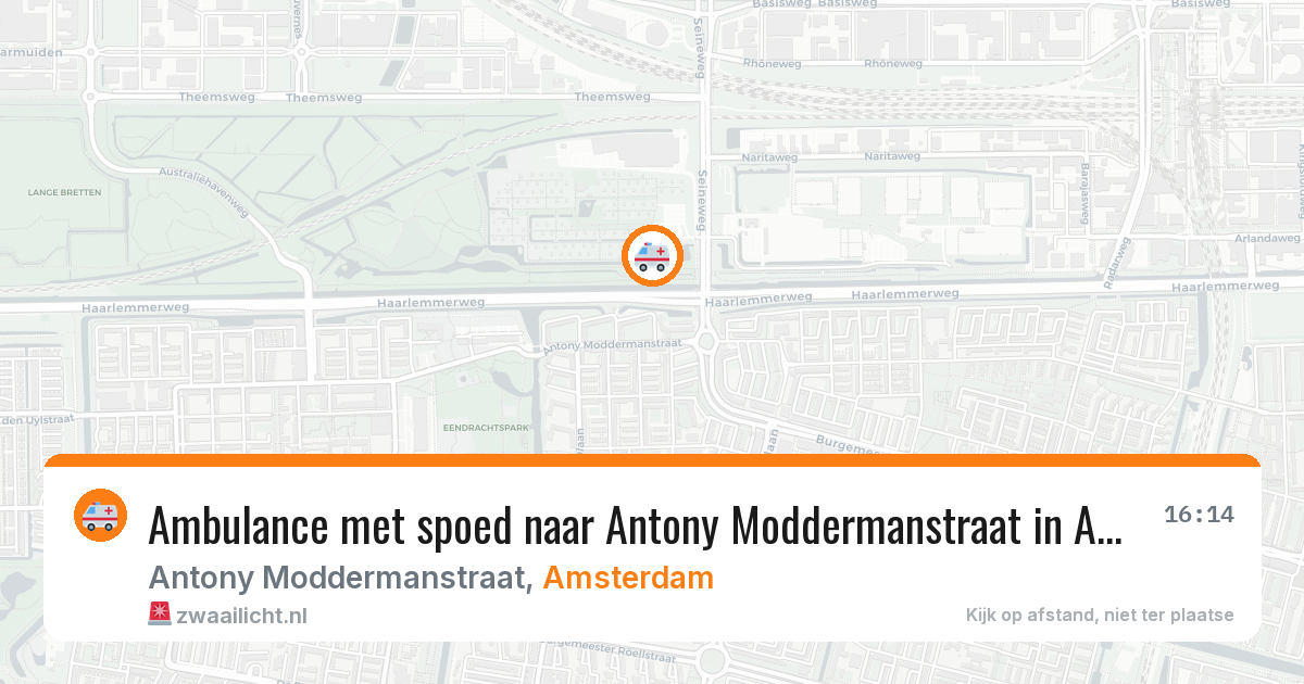 Ambulance met spoed naar Antony Moddermanstraat in Amsterdam — 3 aug 2026