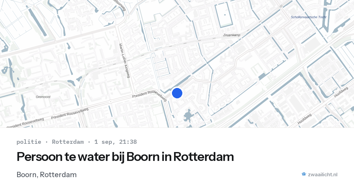 Persoon te water bij Boorn in Rotterdam — 1 sep 2026