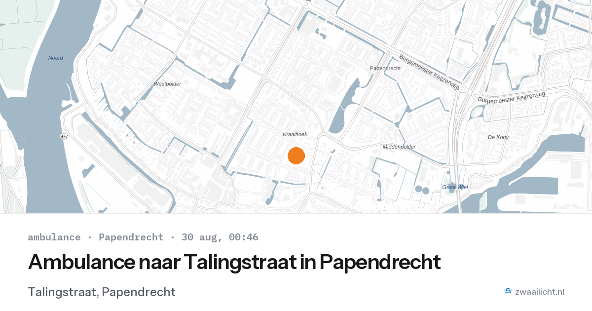 Ambulance naar Talingstraat in Papendrecht — 29 aug 2026