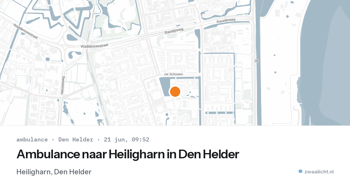 Ambulance naar Heiligharn in Den Helder — 21 jun 2026