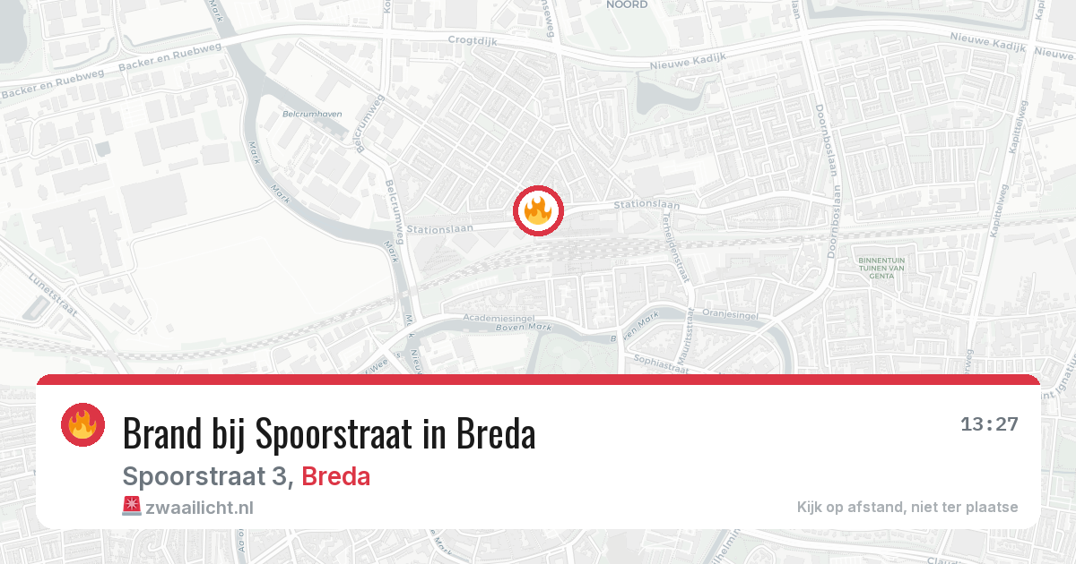Brand bij Spoorstraat in Breda — 1 apr 2026