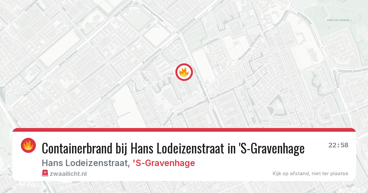 Containerbrand bij Hans Lodeizenstraat in 'S-Gravenhage — 18 jul 2026