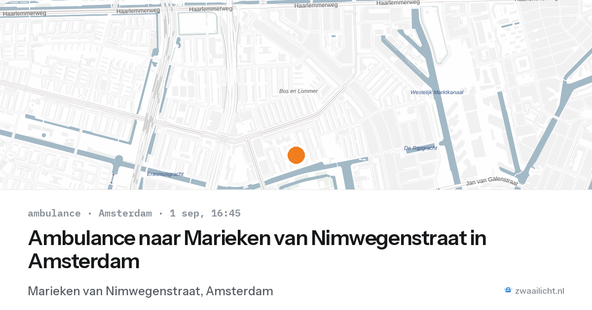 Ambulance naar Marieken van Nimwegenstraat in Amsterdam — 1 sep 2026