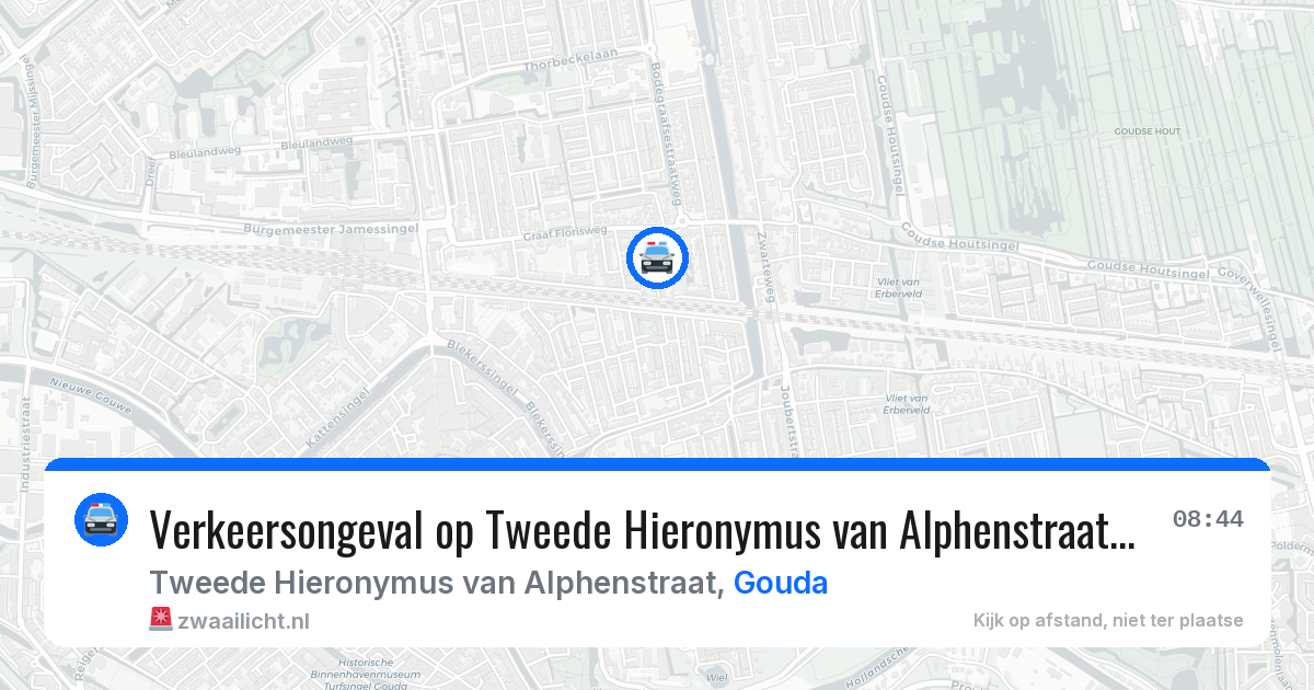 Verkeersongeval op Tweede Hieronymus van Alphenstraat in Gouda — 8 mei 2026