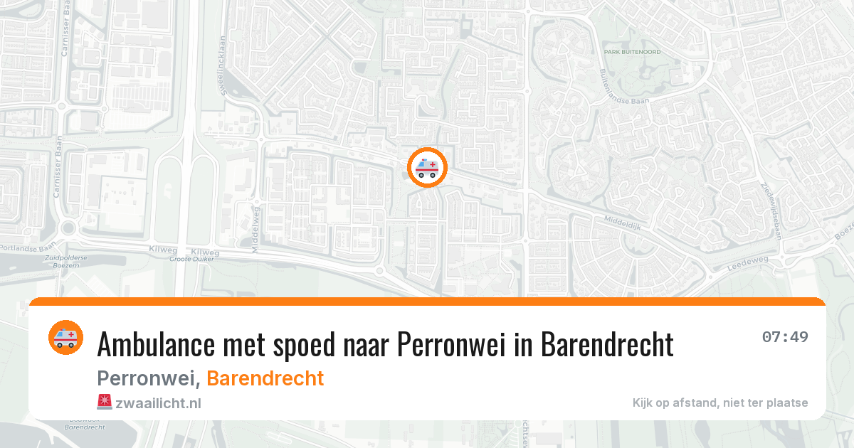 Ambulance met spoed naar Perronwei in Barendrecht — 14 aug 2026