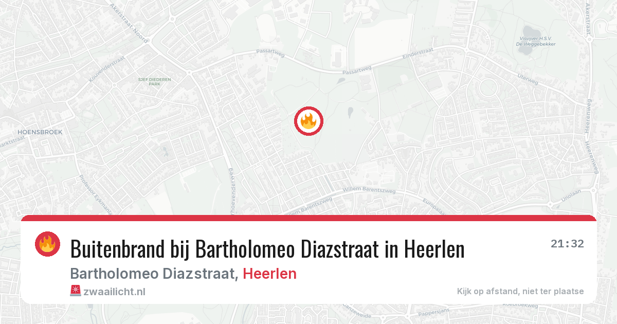Buitenbrand bij Bartholomeo Diazstraat in Heerlen — 27 jun 2026