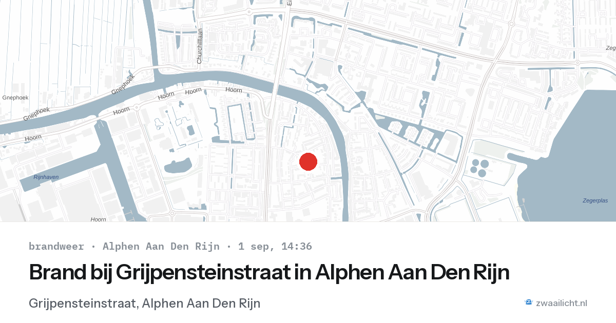 Brand bij Grijpensteinstraat in Alphen Aan Den Rijn — 1 sep 2026