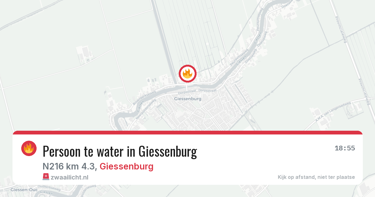 Persoon te water in Giessenburg — 15 jun 2026