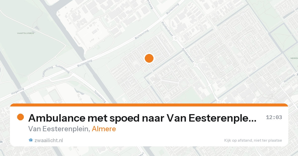 Ambulance met spoed naar Van Eesterenplein in Almere — 25 aug 2026