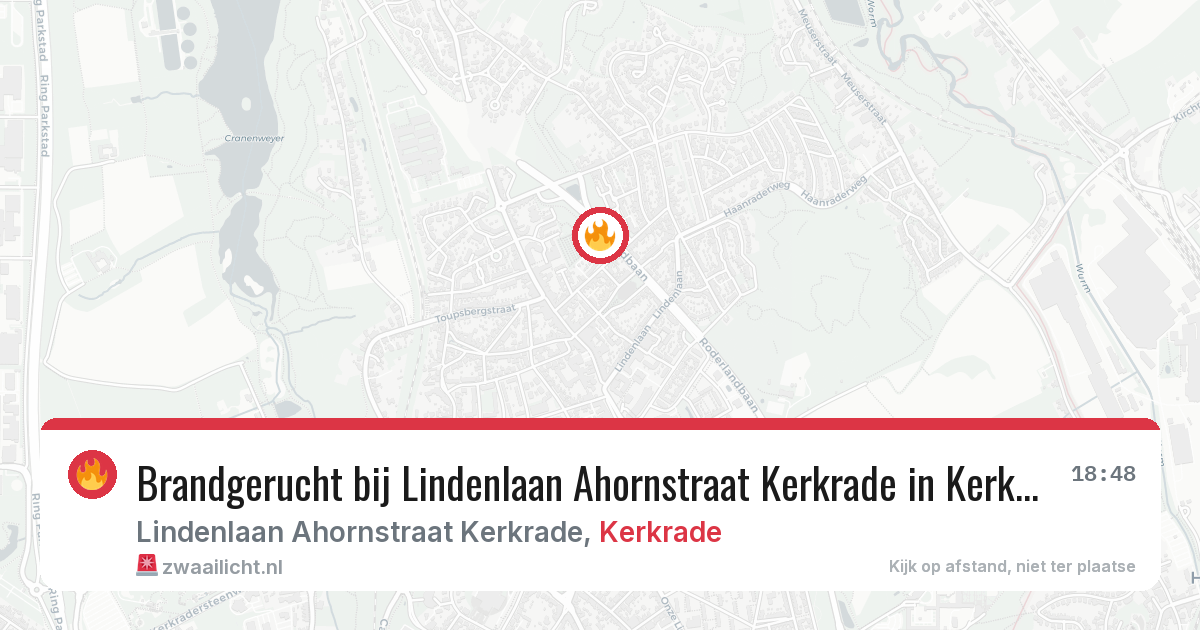 Brandgerucht bij Lindenlaan Ahornstraat Kerkrade in Kerkrade — 24 mei 2026