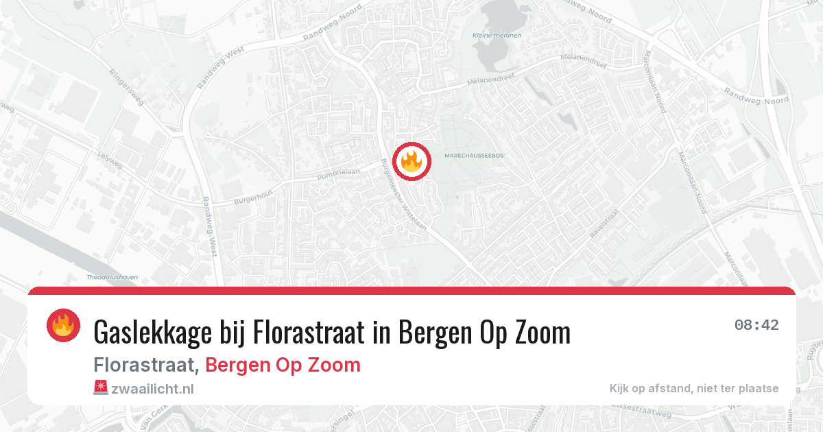 Gaslekkage bij Florastraat in Bergen Op Zoom — 14 jul 2026