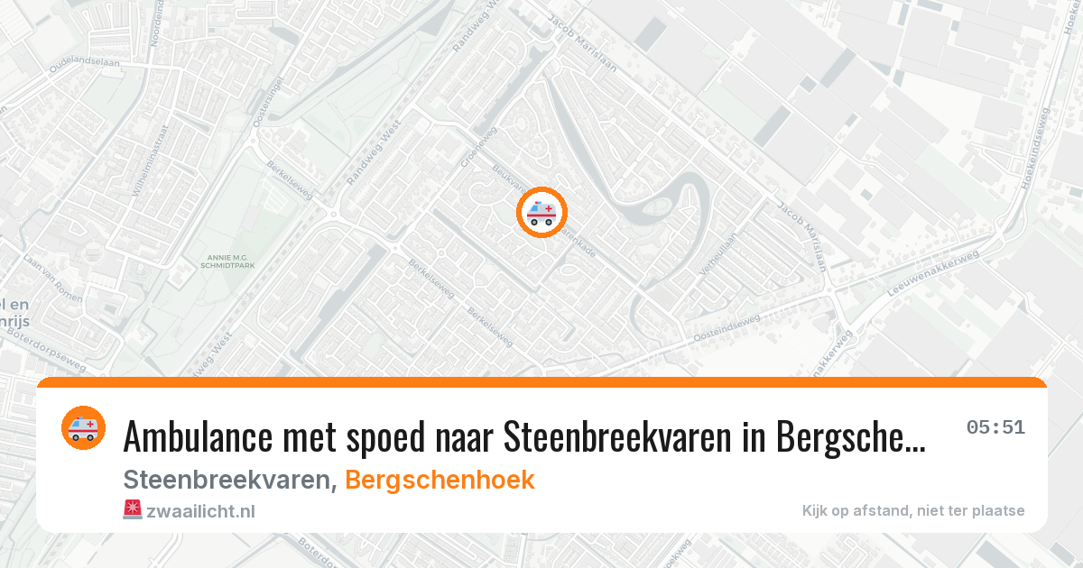 Ambulance met spoed naar Steenbreekvaren in Bergschenhoek — 7 aug 2026
