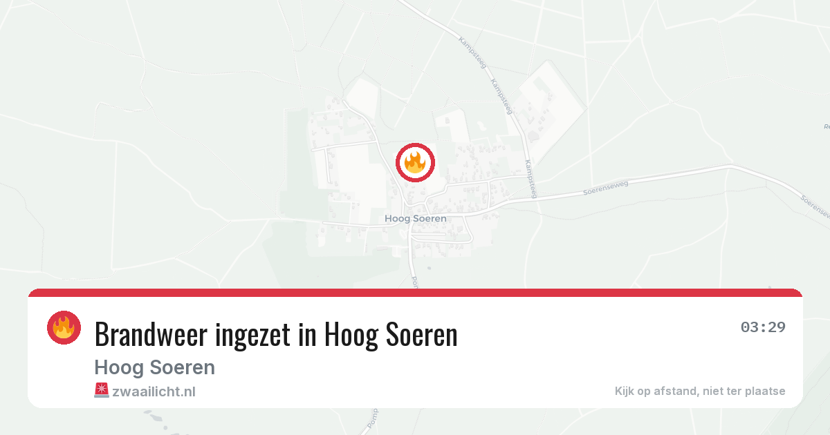 Brandweer ingezet in Hoog Soeren — 4 feb 2026 | 🚨 Zwaailicht.nl