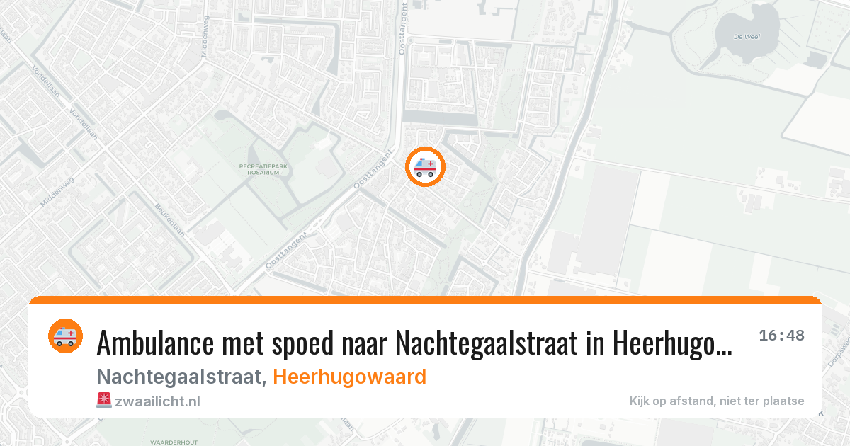 Ambulance met spoed naar Nachtegaalstraat in Heerhugowaard — 18 mei 2026