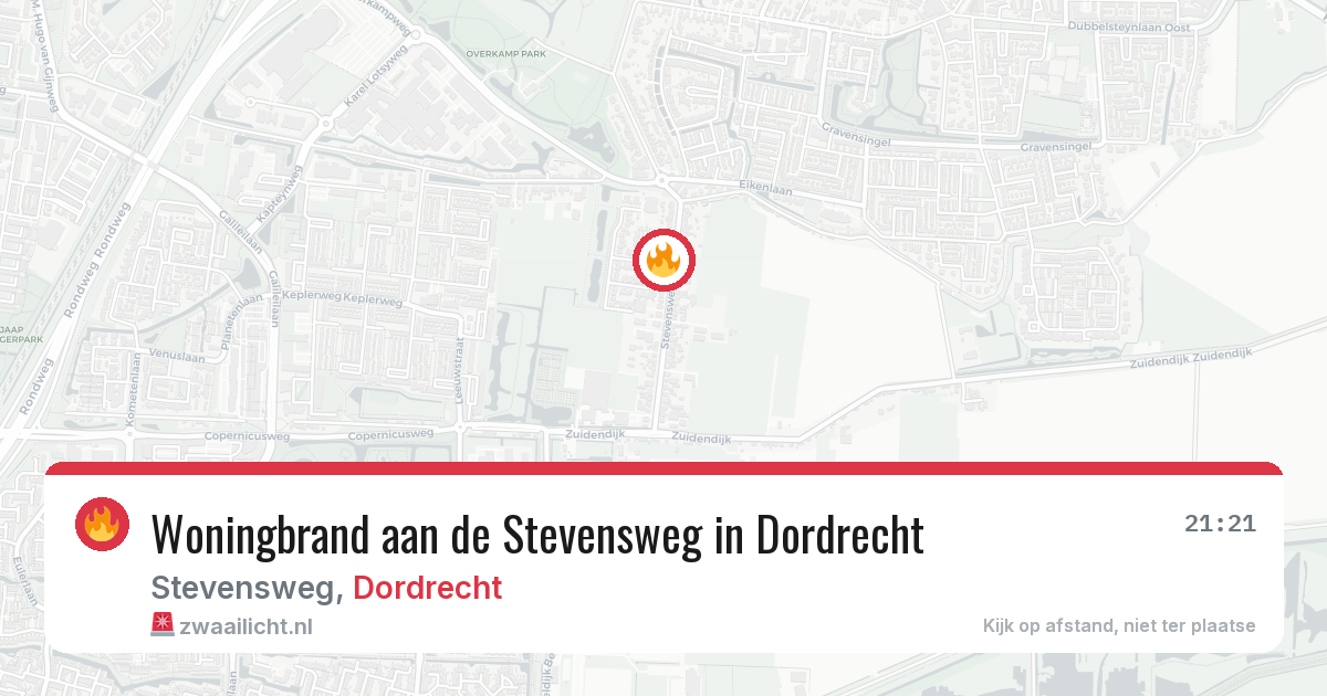 Woningbrand aan de Stevensweg in Dordrecht — 16 mrt 2026
