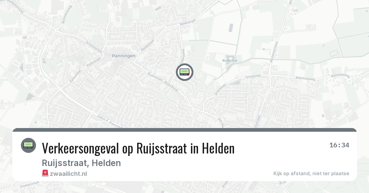 Verkeersongeval op Ruijsstraat in Helden — 8 feb 2026